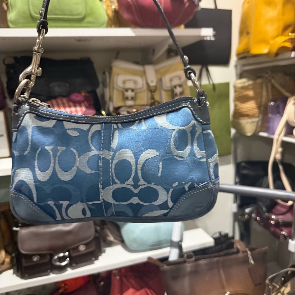 Coach Blue and Gray Mini shoulder bag - Picture 3 of 4